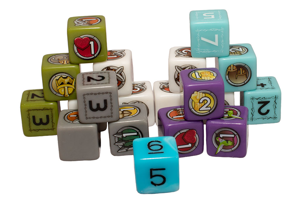 closeup image of Cloudspire dice