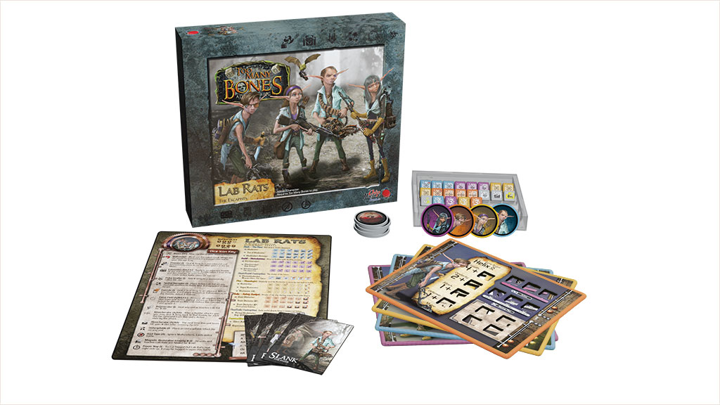 3D rendering of Lab Rats Box contents for Too Many bones expansion